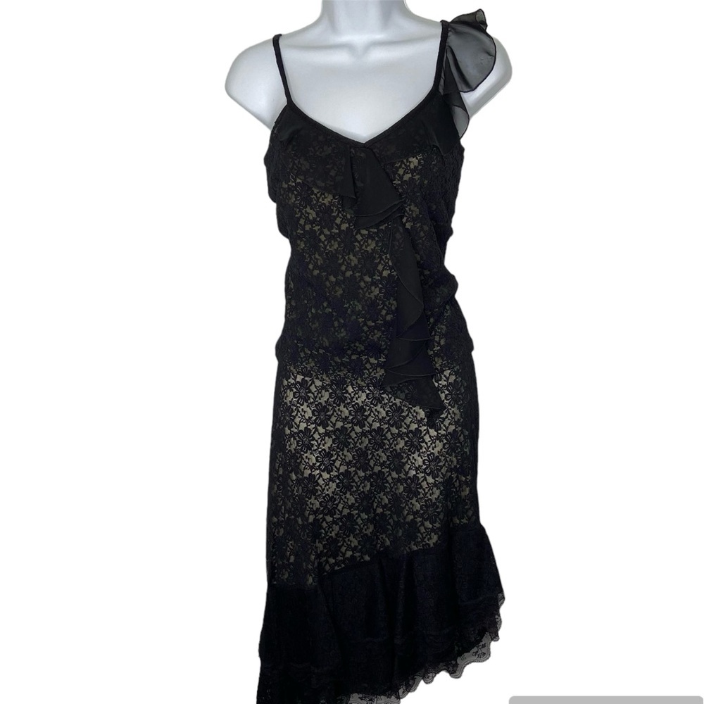 Maje Asymmetrical Ruffled Lace Skirt Set
